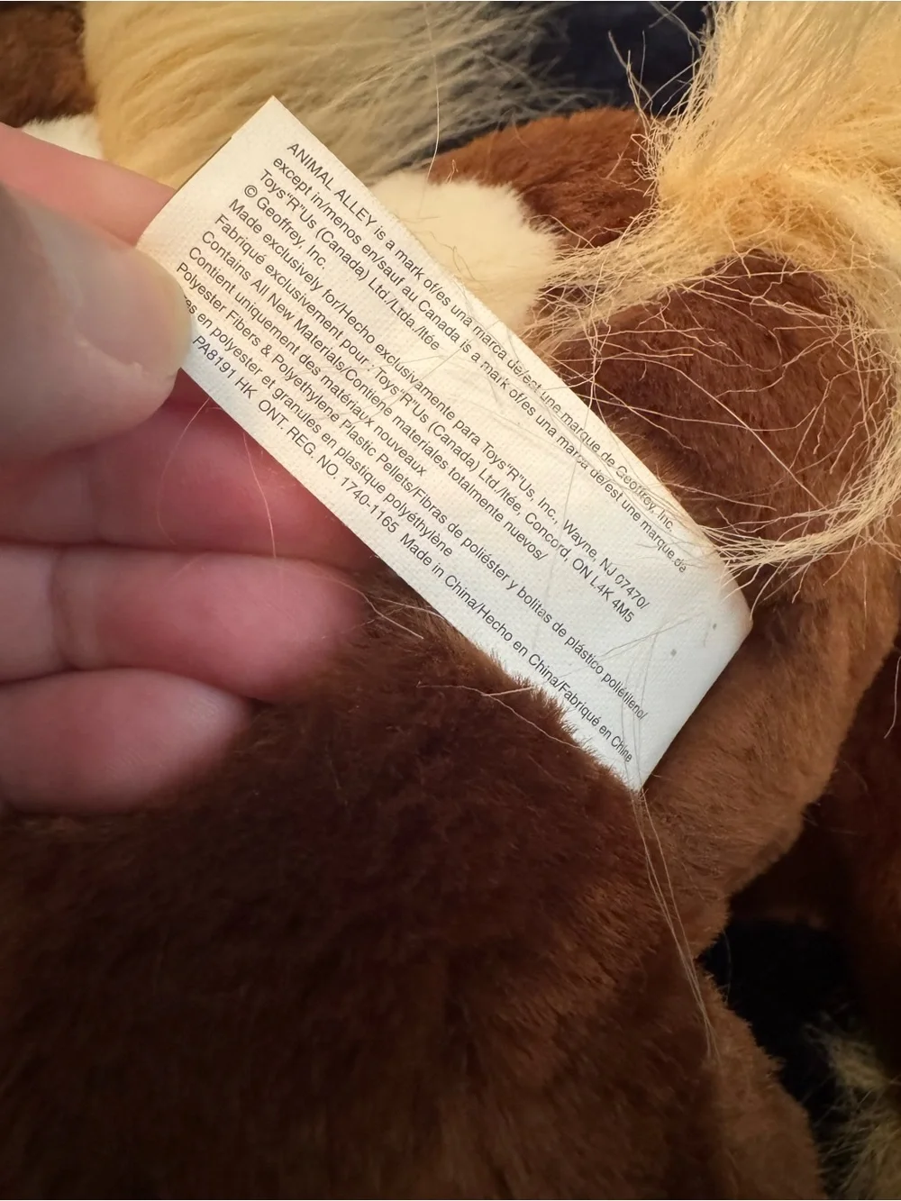 Vintage Y2K Animal Alley Toys R Us Brown and White Paint Horse Pony Plush Pony